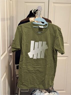 Undefeated Olive Green Short Sleeve Tee with White Logo